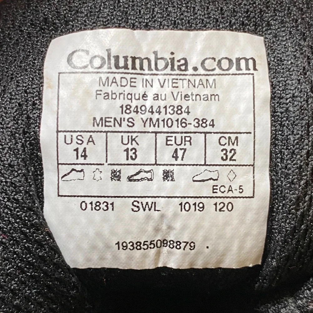 Columbia Charter Oak Mid Waterproof Hiking Boots Mens 14 Brown YM1016-384‎